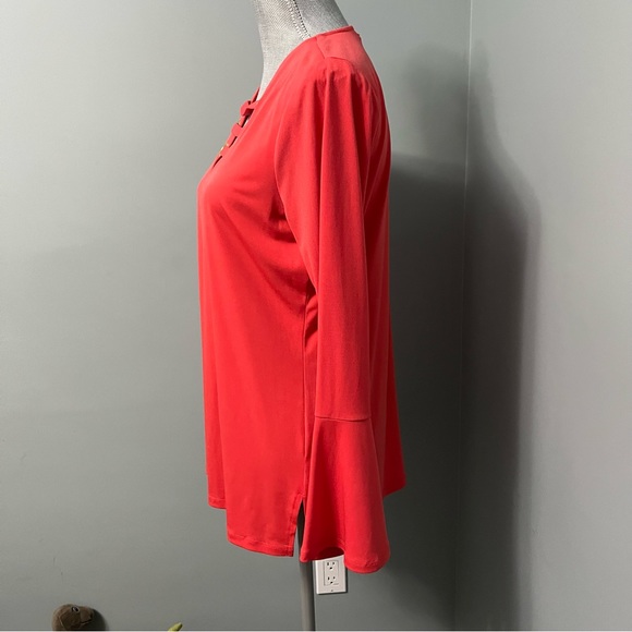 MICHAEL MICHAEL KORS Blouse with bell sleeves women’s size medium orange - Picture 5 of 8